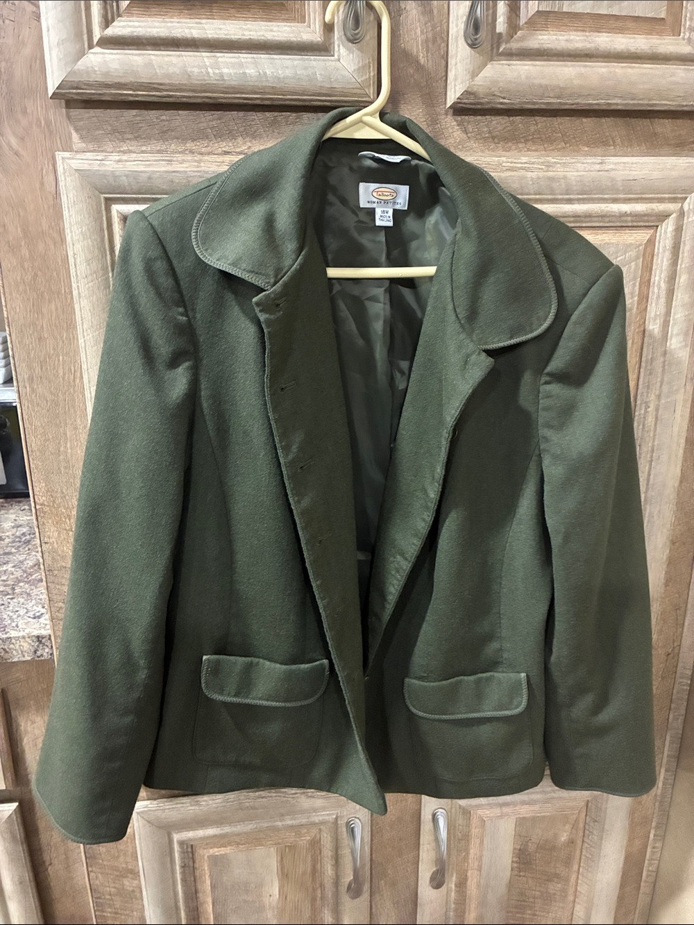 Talbots Forest Green Color Women's Plus Size Blazer with Gold Logo Detail